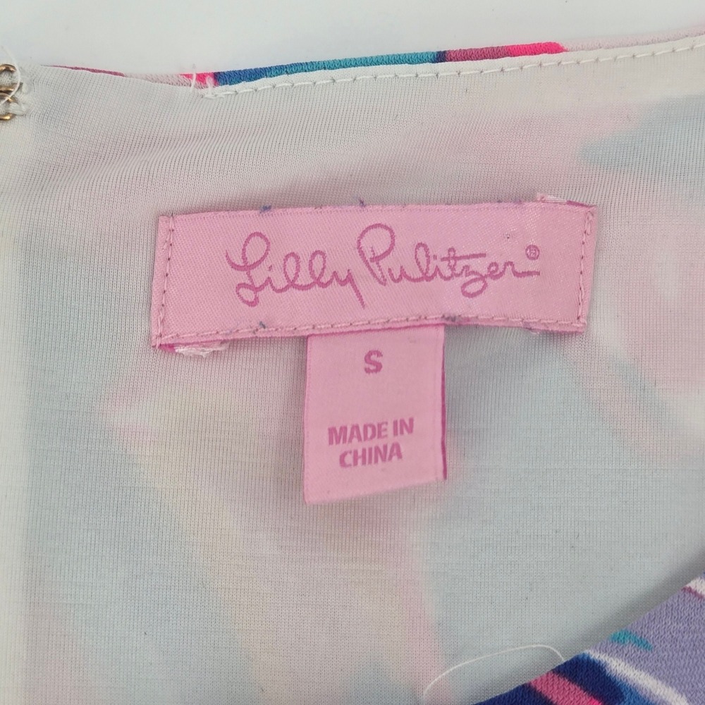 Lilly Pulitzer Fairfield Dress Sea Blue Summer Haze Engineered Women's Small EUC - Picture 4 of 13